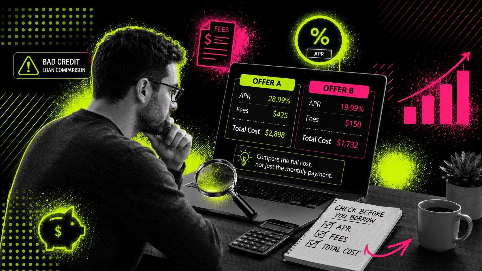 Bad Credit Loan Costs Explained: APR, Fees, Total Cost, and How to Compare Offers