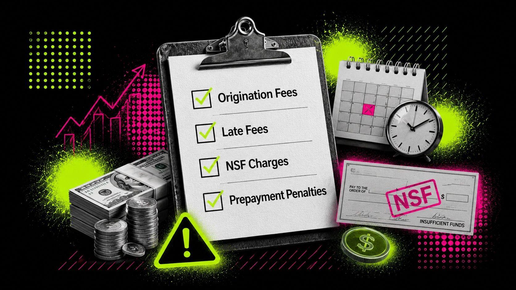 Fee Checklist for Bad Credit Loans: Origination Fees, Late Fees, NSF Charges, and Prepayment Penalties