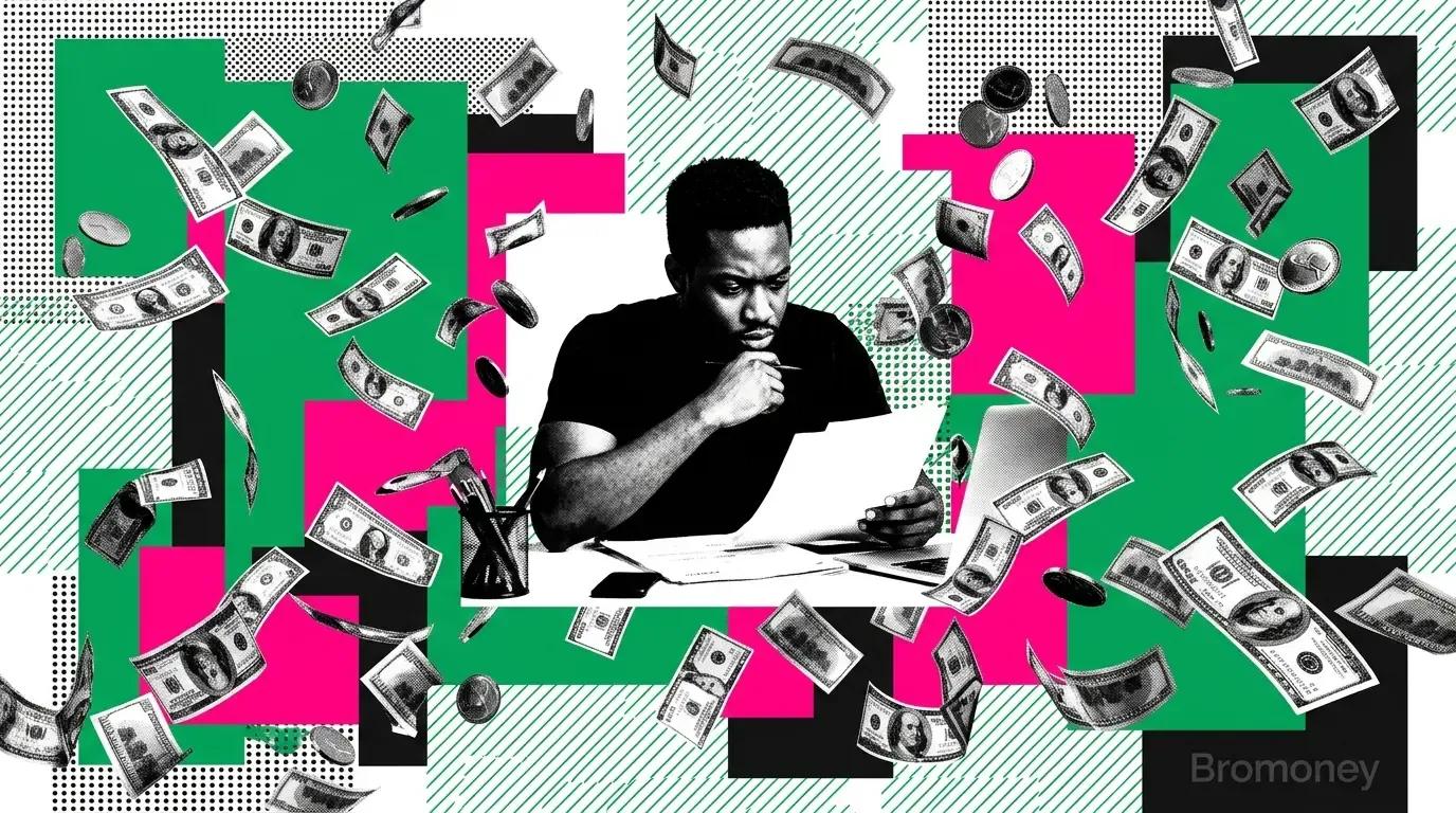 Borrower reviewing federal student loan consolidation paperwork and monthly payment options